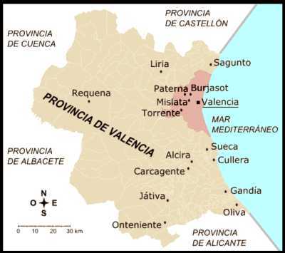Mapa de Valencia - Comunidad Valenciana